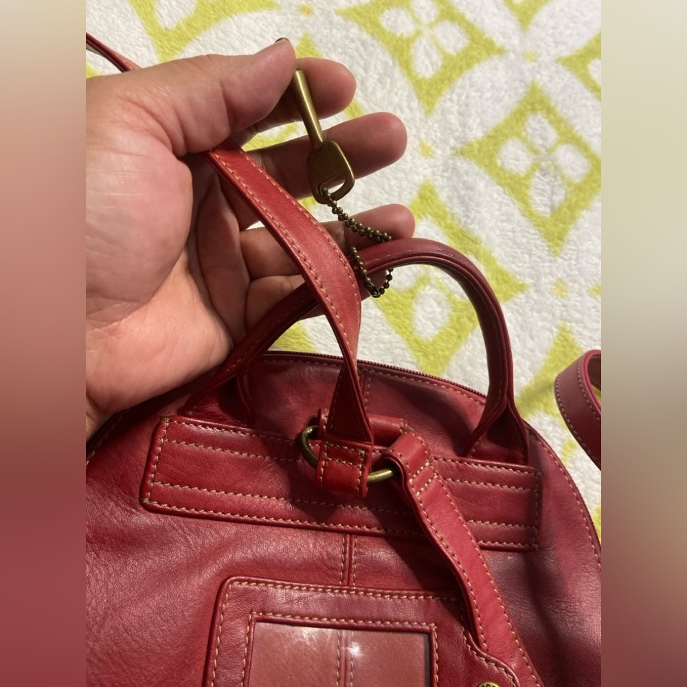 FOSSIL Red Leather SMALL Backpack - Picture 3 of 10